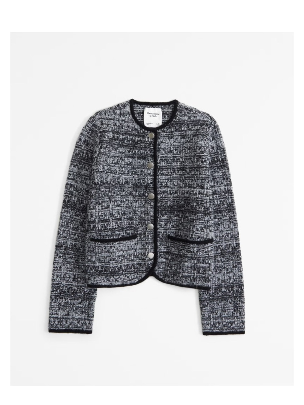 Abercrombie & Fitch Black and White Tweed Cardigan Jacket